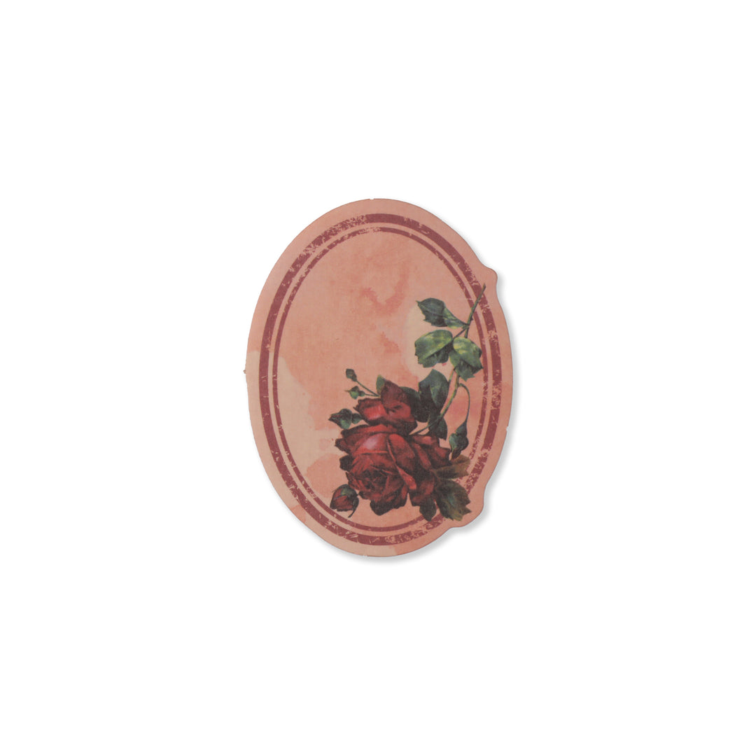 Vintage Floral Writeable Label Stickers - 60 Pcs