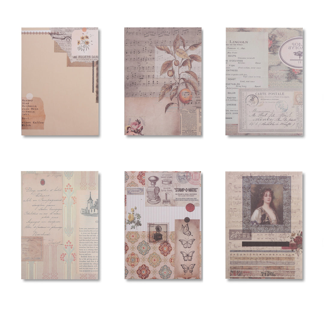 Vintage Scrapbook Paper Pad - Collage Journal - 30 Sheets