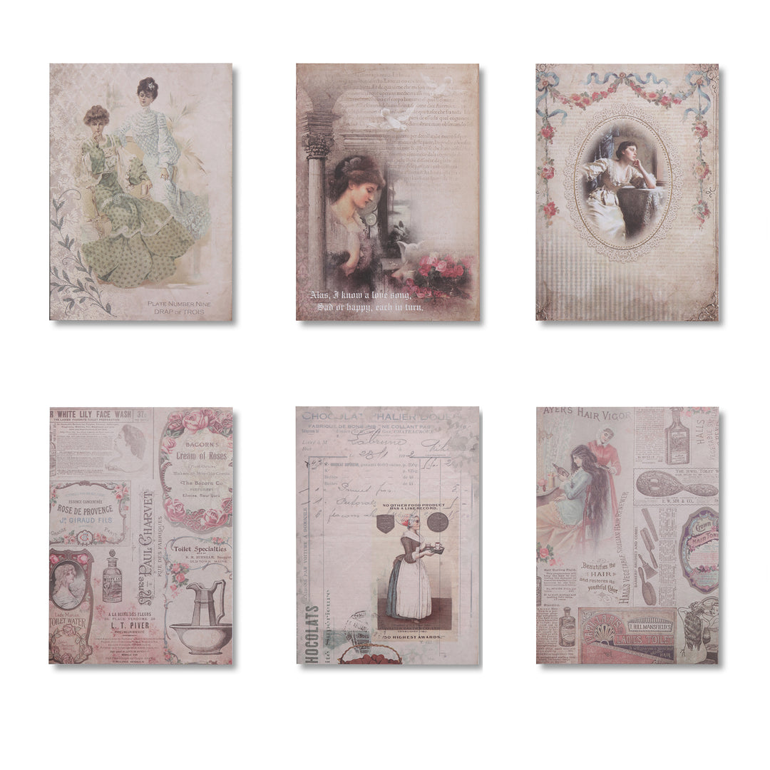 Vintage Scrapbook Paper Pad - Gentle Enchantment - 30 Sheets