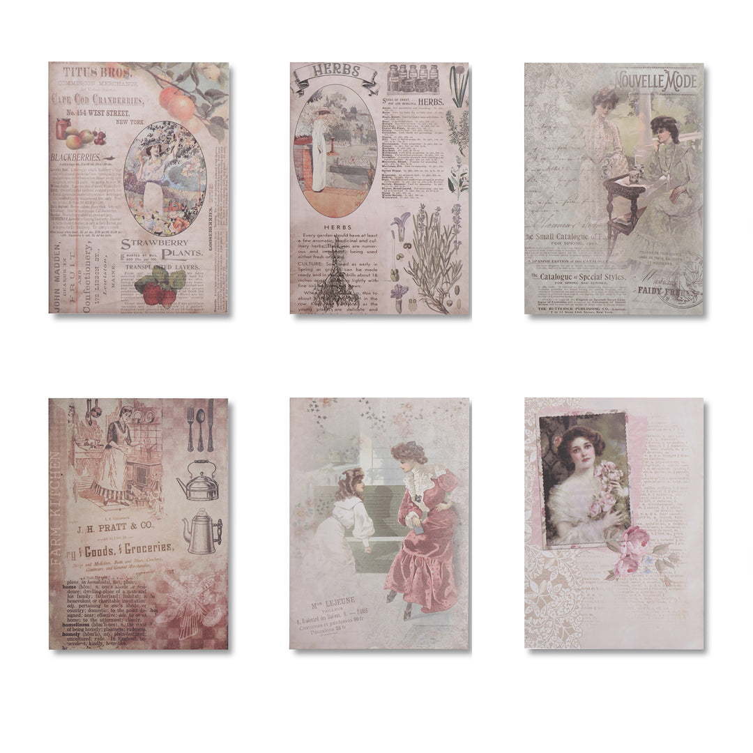 Vintage Scrapbook Paper Pad - Gentle Enchantment - 30 Sheets