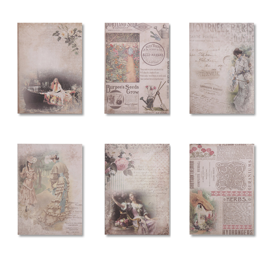 Vintage Scrapbook Paper Pad - Gentle Enchantment - 30 Sheets