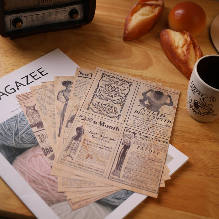 Vintage Scrapbook Paper Pad - Illustrated Poems - 30 Sheets