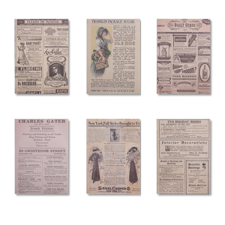 Vintage Scrapbook Paper Pad - Illustrated Poems - 30 Sheets