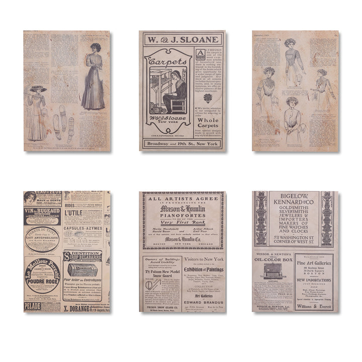 Vintage Scrapbook Paper Pad - Illustrated Poems - 30 Sheets