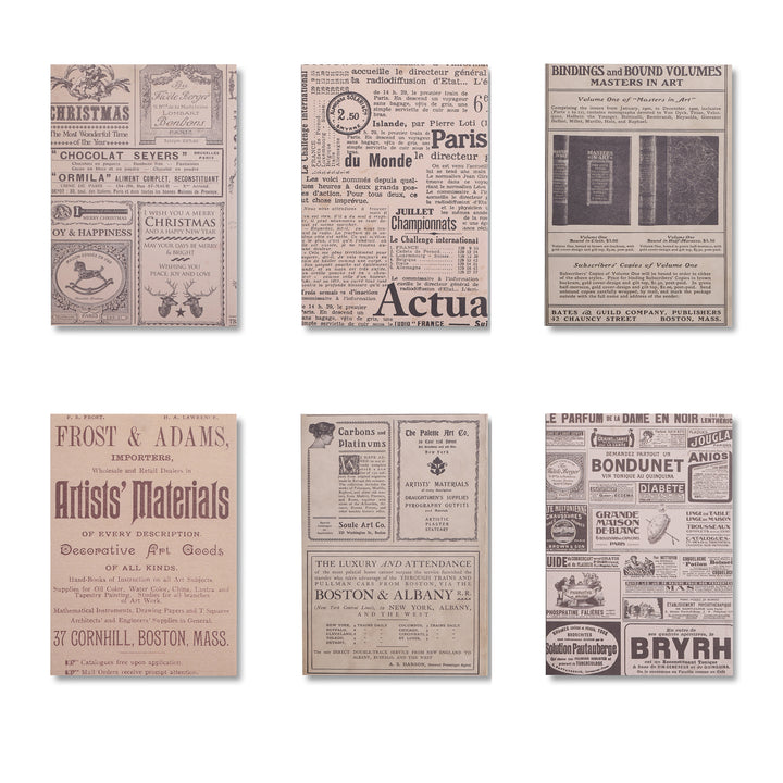 Vintage Scrapbook Paper Pad - Illustrated Poems - 30 Sheets