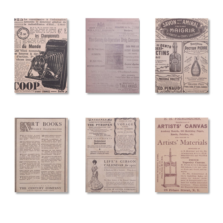 Vintage Scrapbook Paper Pad - Illustrated Poems - 30 Sheets