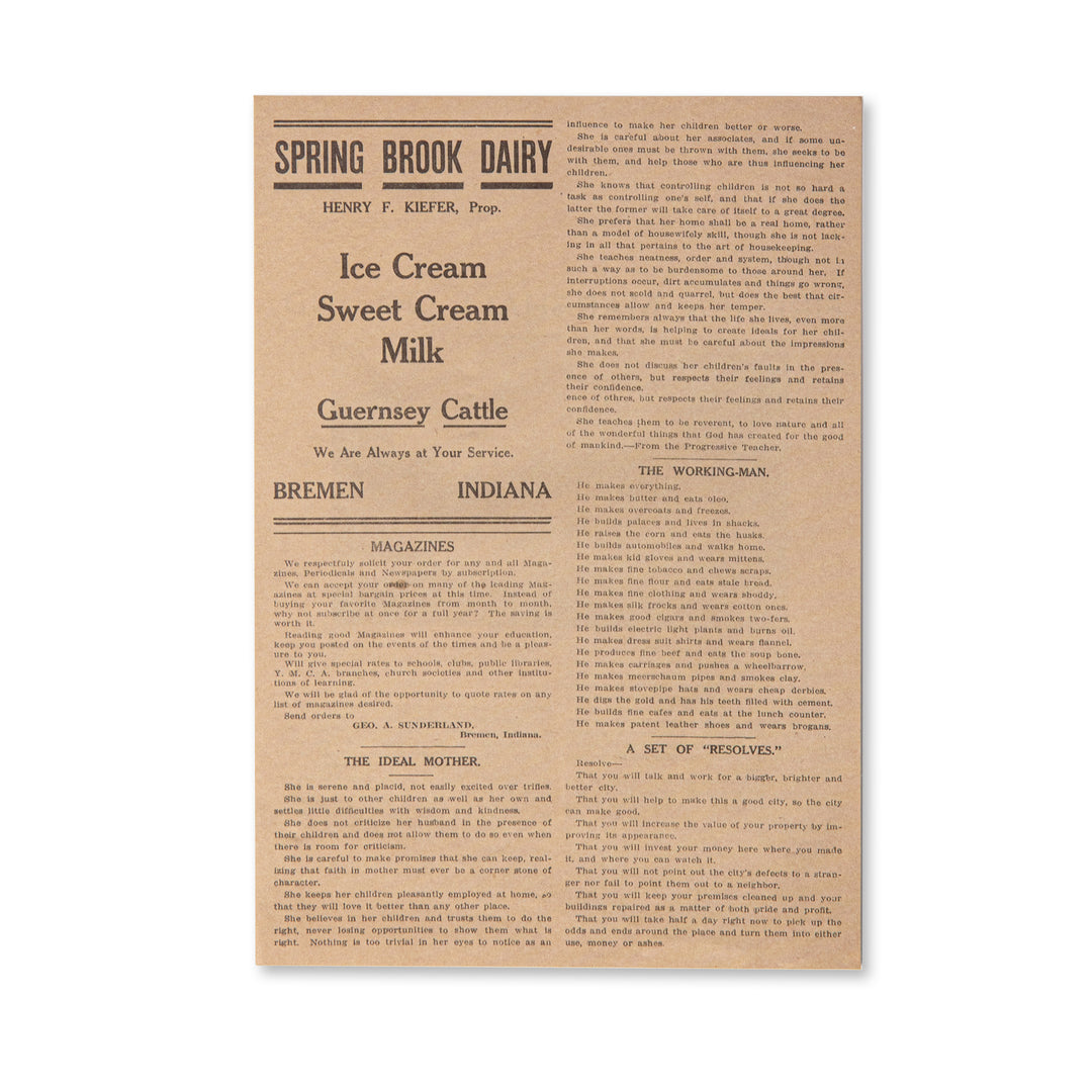 Vintage Scrapbook Paper Pad - Aged Newspaper - 30 Sheets