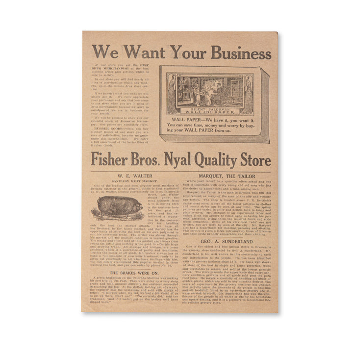 Vintage Scrapbook Paper Pad - Aged Newspaper - 30 Sheets