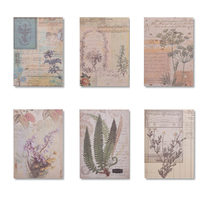 Vintage Scrapbooking Paper Pad - Plant Collection - 30 Sheets