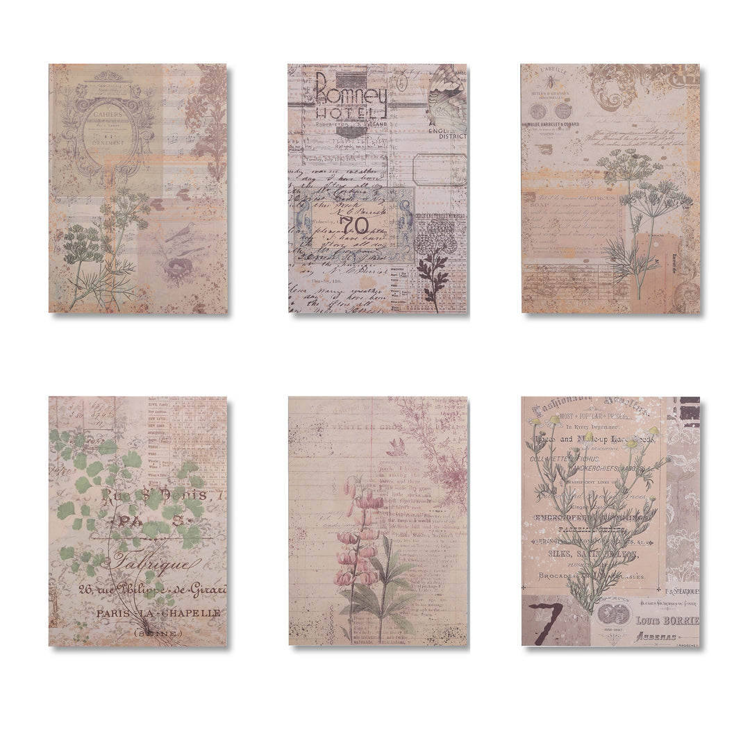 Vintage Scrapbook Paper Pad - Plant Collection - 30 Sheets
