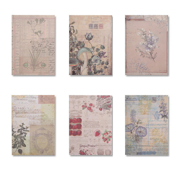 Vintage Scrapbook Paper Pad - Plant Collection - 30 Sheets
