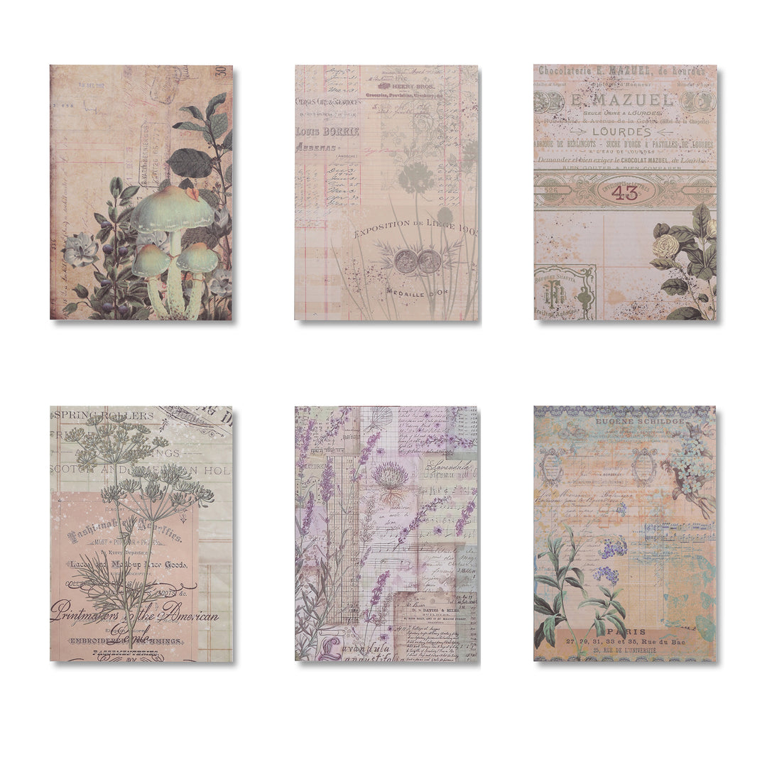 Vintage Scrapbook Paper Pad - Plant Collection - 30 Sheets