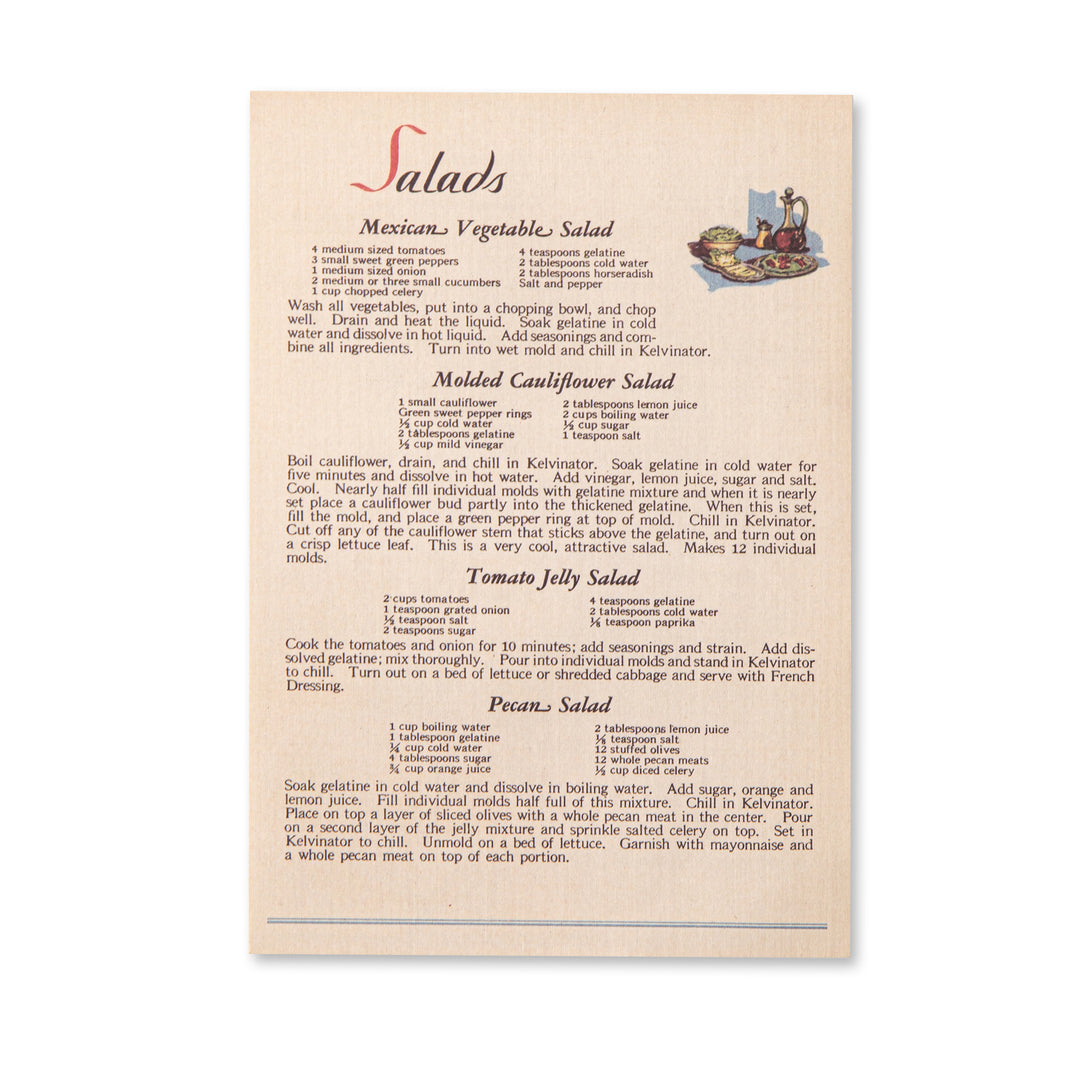 Vintage Scrapbook Paper Pad - Recipe - 30 Sheets