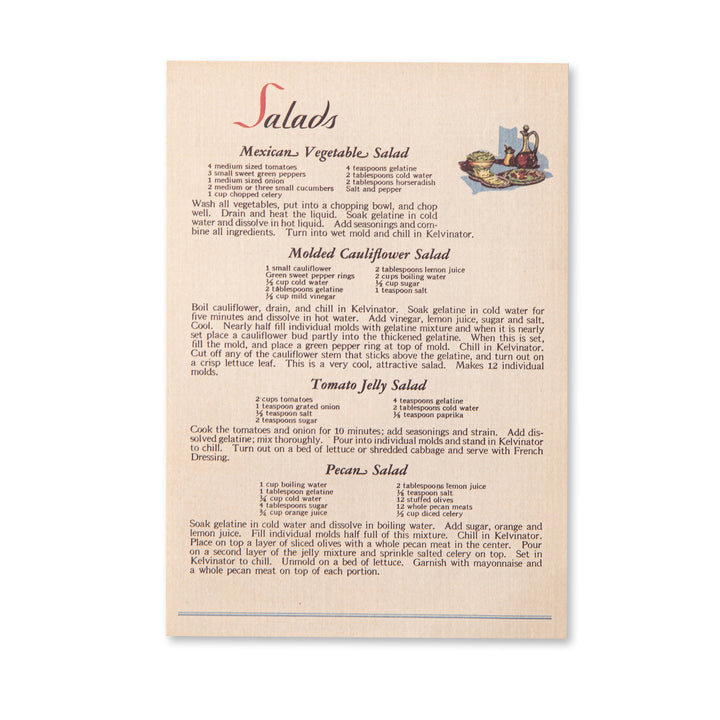 Vintage Scrapbook Paper Pad - Recipe - 30 Sheets