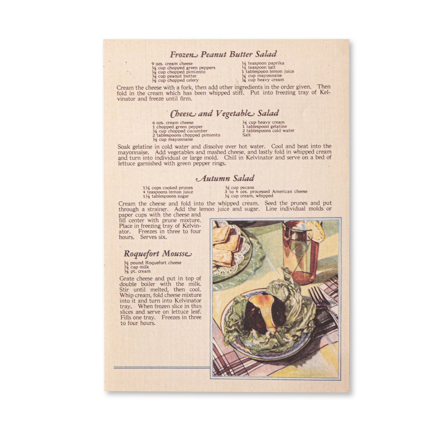 Vintage Scrapbooking Paper Pad - Recipe - 30 Sheets