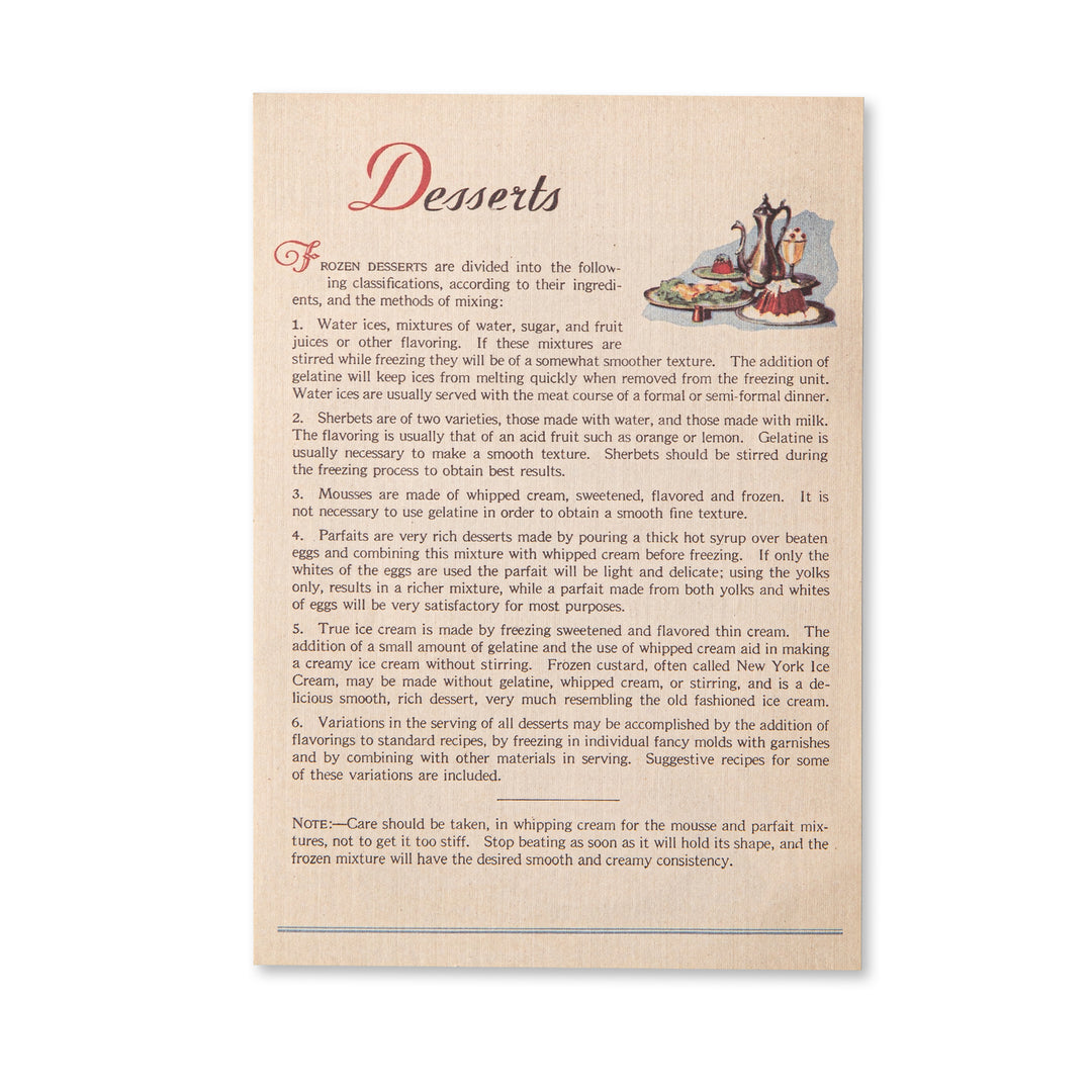 Vintage Scrapbook Paper Pad - Recipe - 30 Sheets
