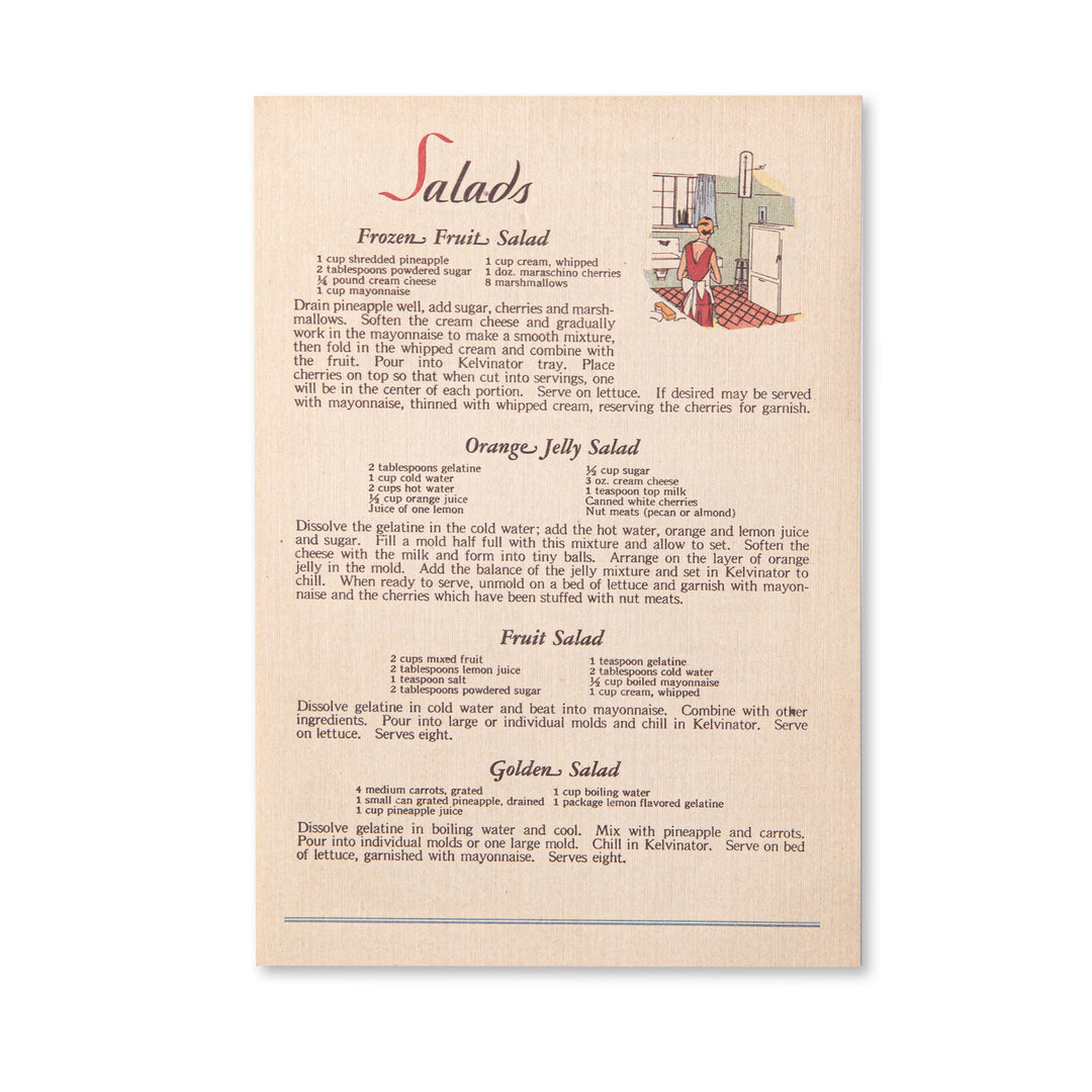 Vintage Scrapbook Paper Pad - Recipe - 30 Sheets