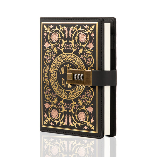 Vintage Flower Lock Journal - B6 - Ruled