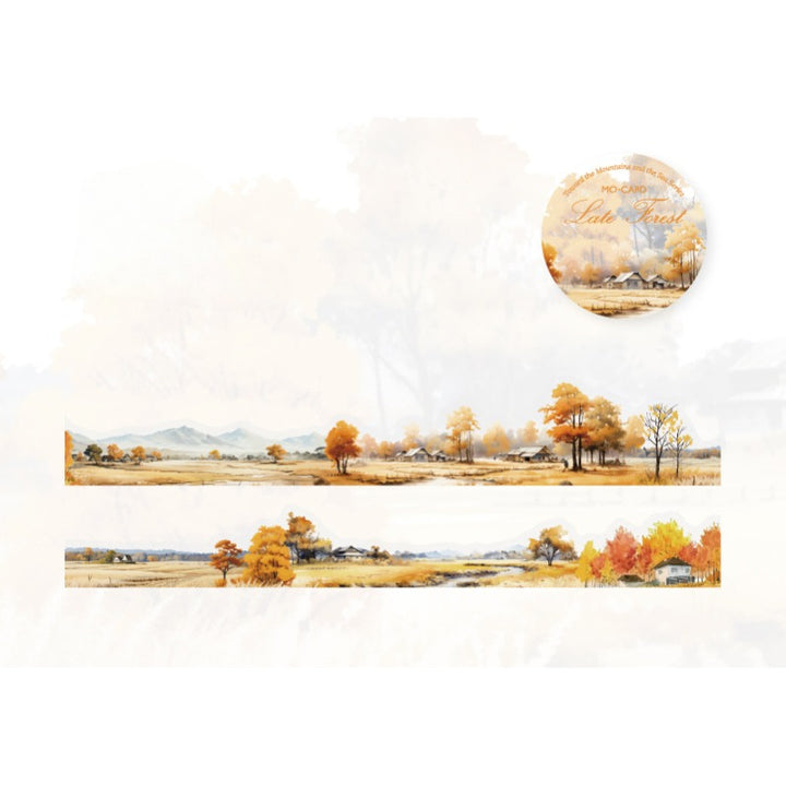 Irregular Edge Watercolor Mountain & River PET Tape