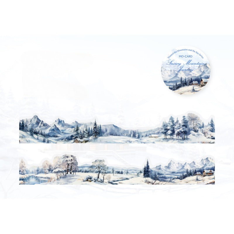 Irregular Edge Watercolor Mountain & River PET Tape