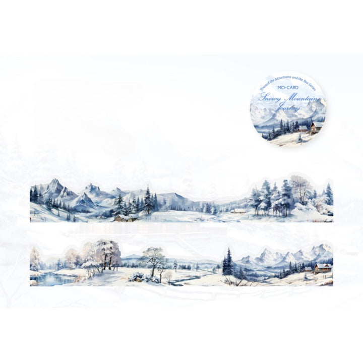 Irregular Edge Watercolor Mountain & River PET Tape