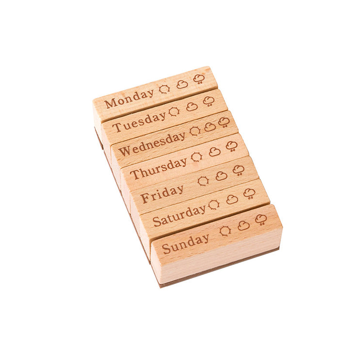 Weather Diary Wooden Stamp - Set of 7
