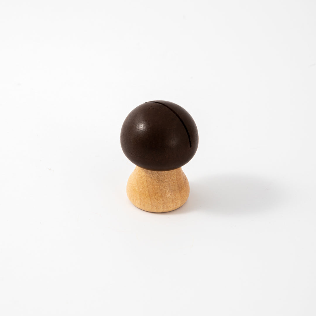 Wooden Card Note Holder - Brown Mushroom