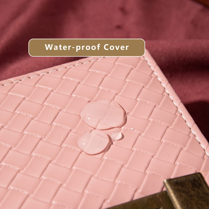 Woven Leather Lock Journal - B6 - Ruled - Pink