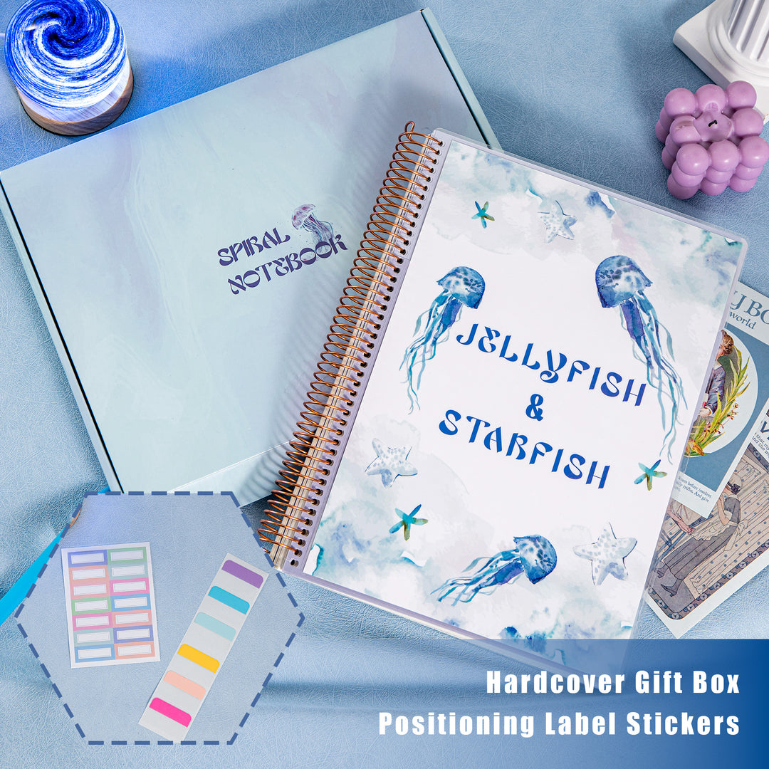 Jellyfish & Starfish Spiral Notebook - A4