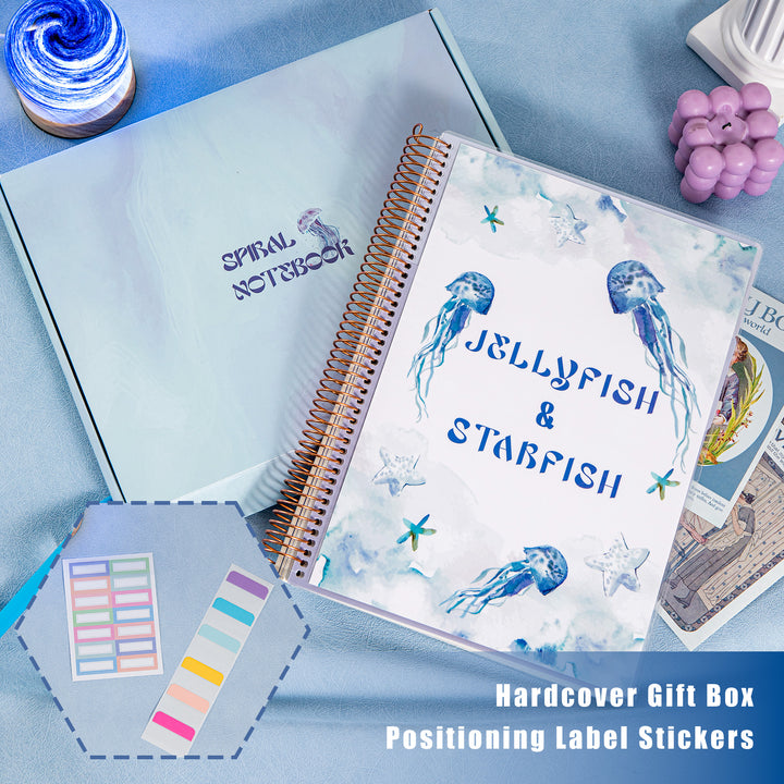 Jellyfish & Starfish Spiral Notebook - A4