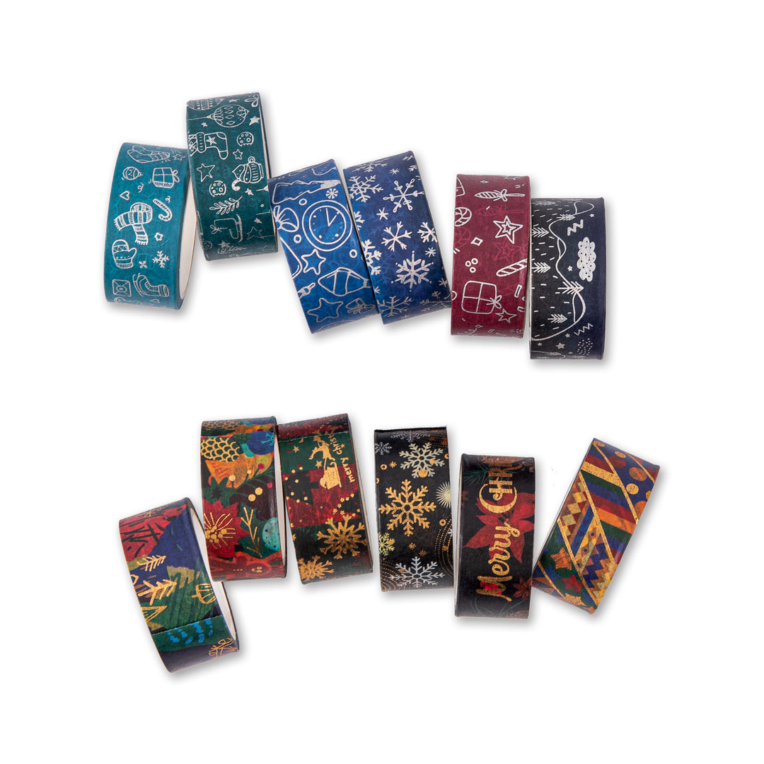 Christmas Winter Washi Tape - Set of 12