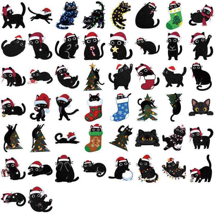 Christmas Cat Stickers - 50 Pcs