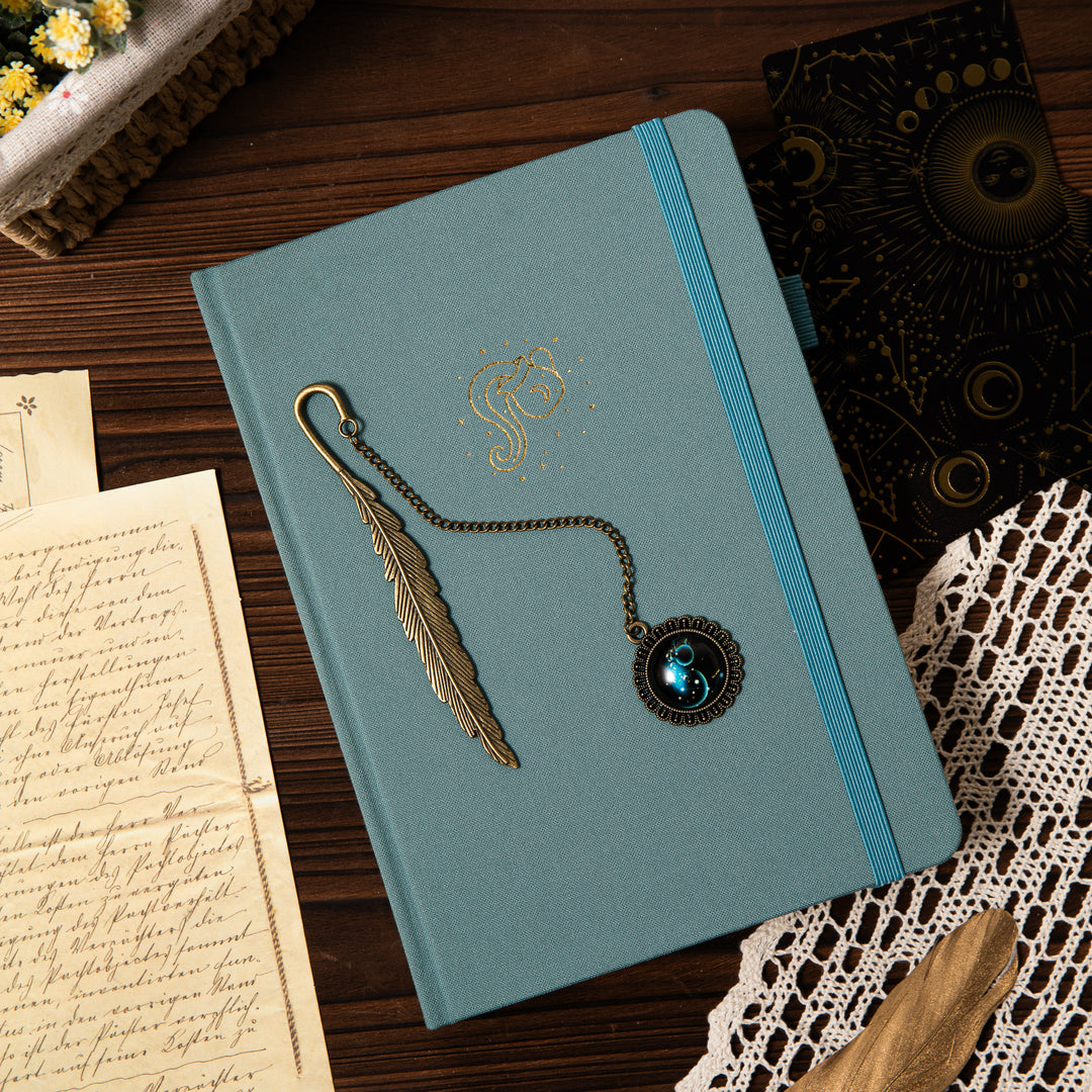 Metal Constellation Feather Bookmark - Aquarius