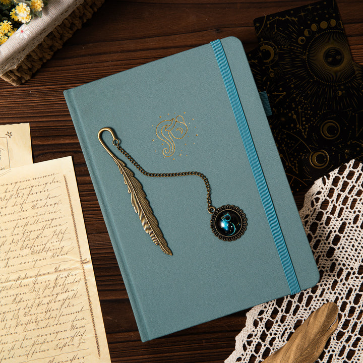 Metal Constellation Feather Bookmark - Aquarius