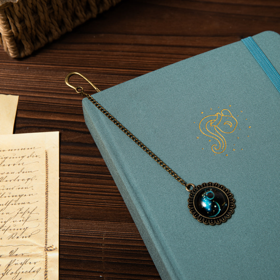 Metal Constellation Feather Bookmark - Aquarius