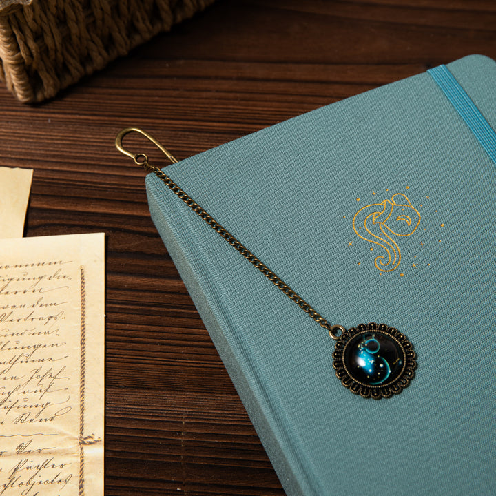 Metal Constellation Feather Bookmark - Aquarius