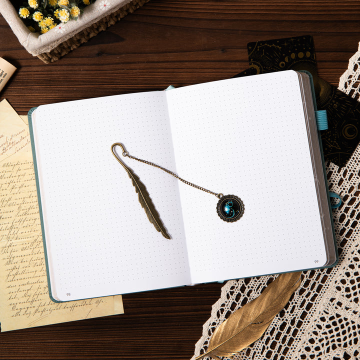 Metal Constellation Feather Bookmark - Aquarius