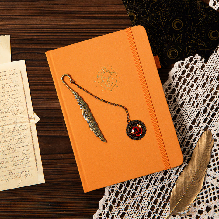 Metal Constellation Feather Bookmark - Leo