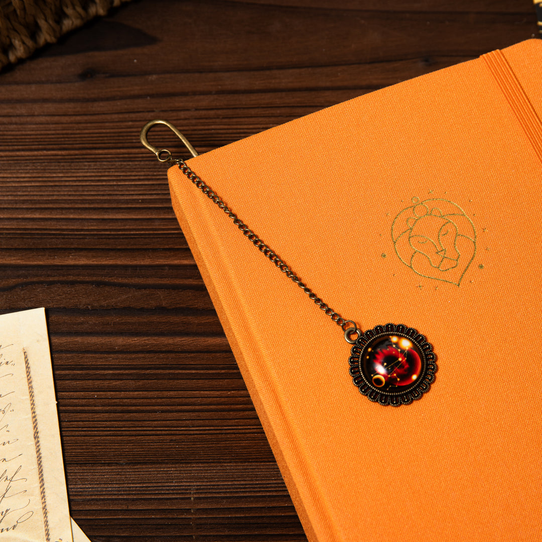 Metal Constellation Feather Bookmark - Leo