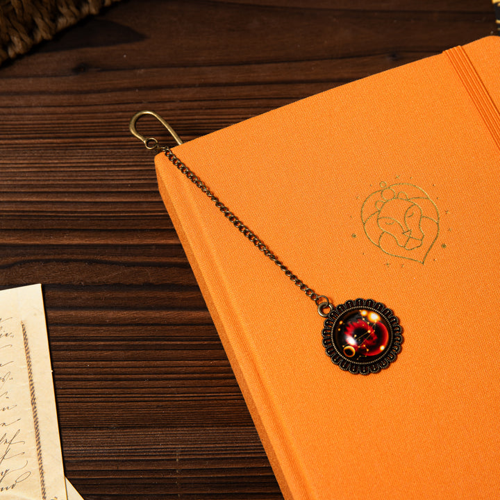 Metal Constellation Feather Bookmark - Leo