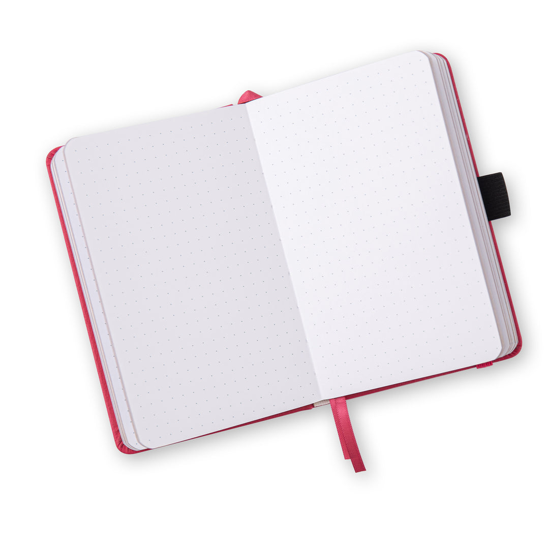 A6 Crimson Flame Dot Grid Notebook