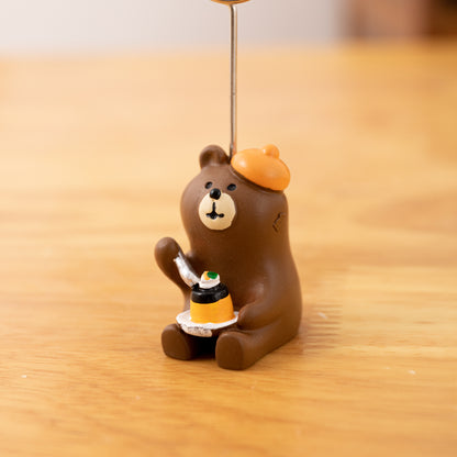 Wooden Card Note Holder - Cake Bear