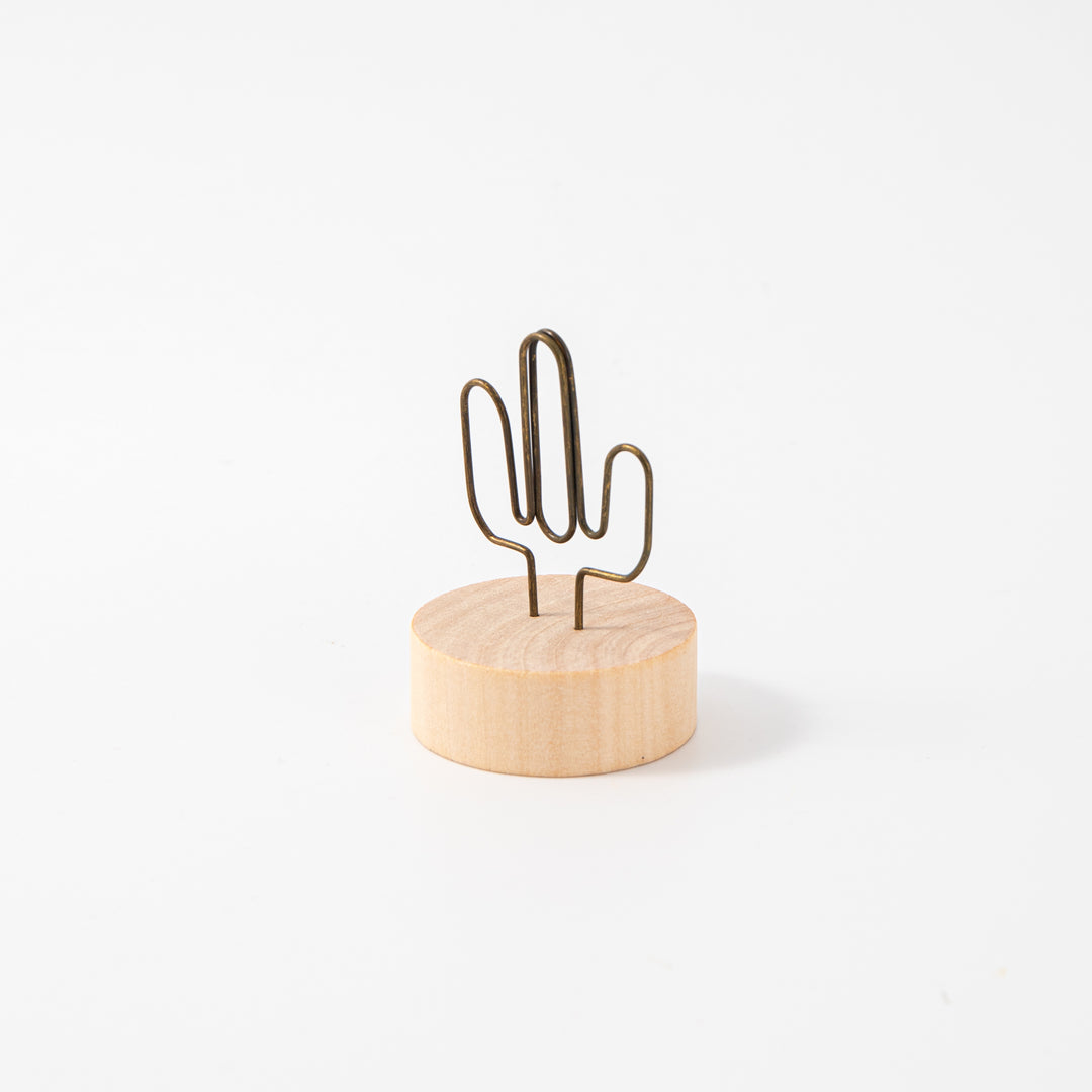 Wooden Card Note Holder - Cactus