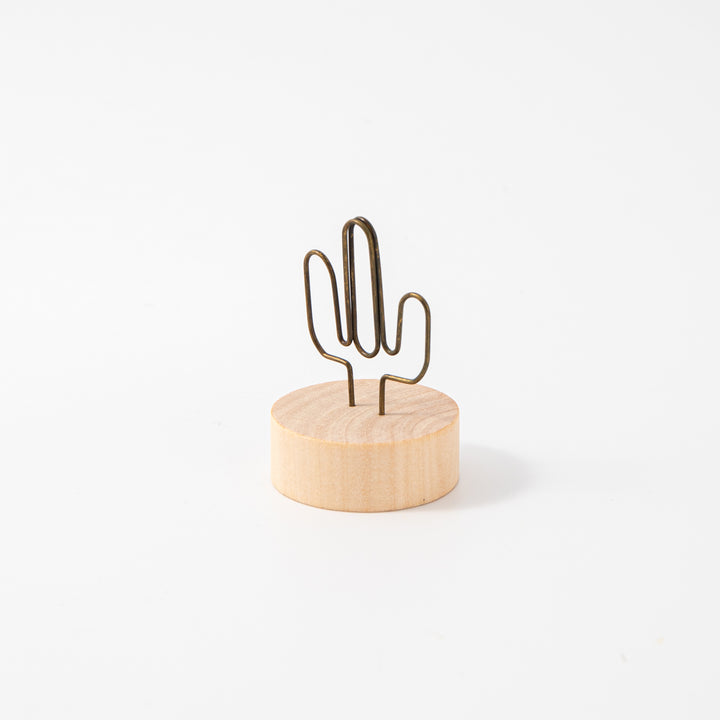 Wooden Card Note Holder - Cactus