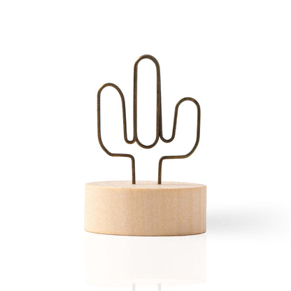 Wooden Card Note Holder - Cactus