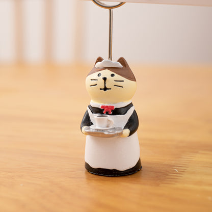 Wooden Card Note Holder - Maid Cat