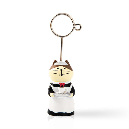 Wooden Card Note Holder - Maid Cat
