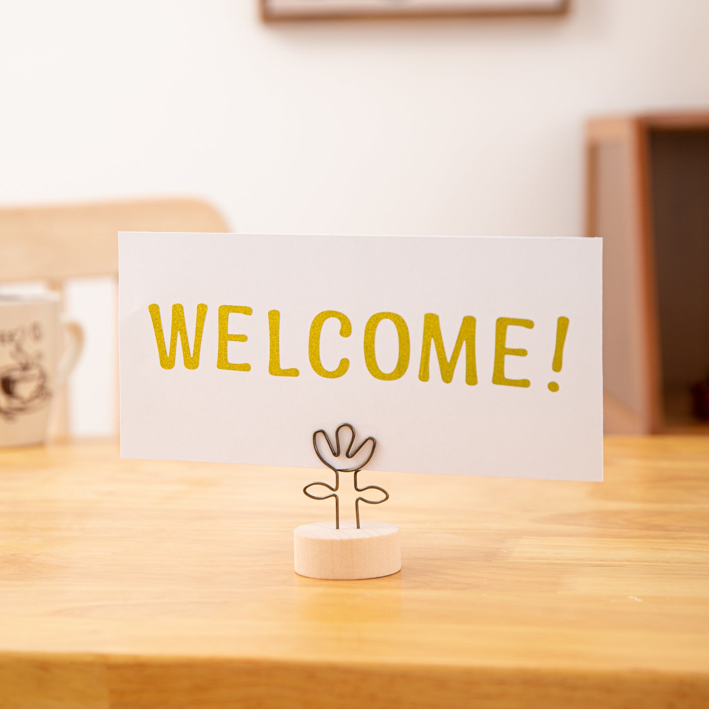 Wooden Card Note Holder - Flower