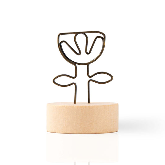 Wooden Card Note Holder - Flower