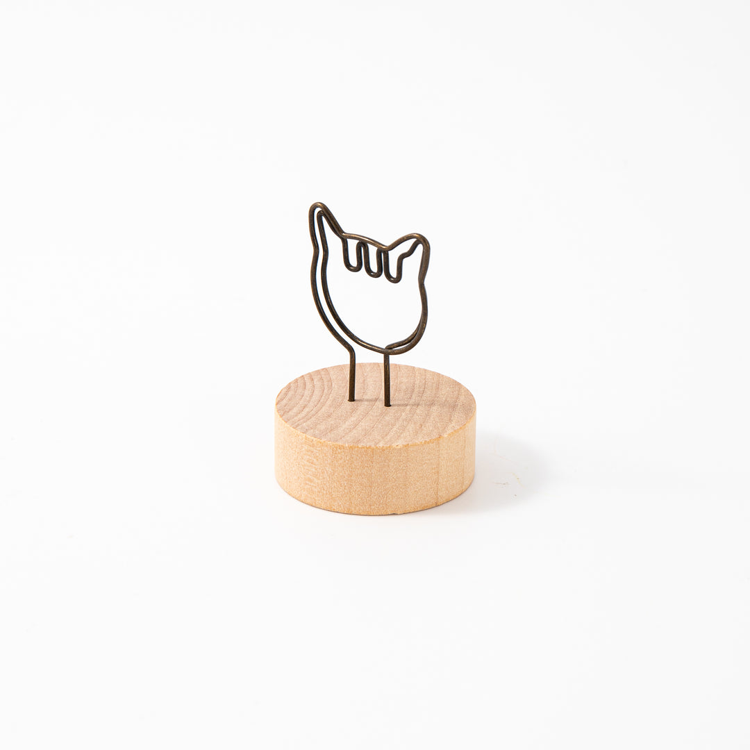 Wooden Card Note Holder - Kitten